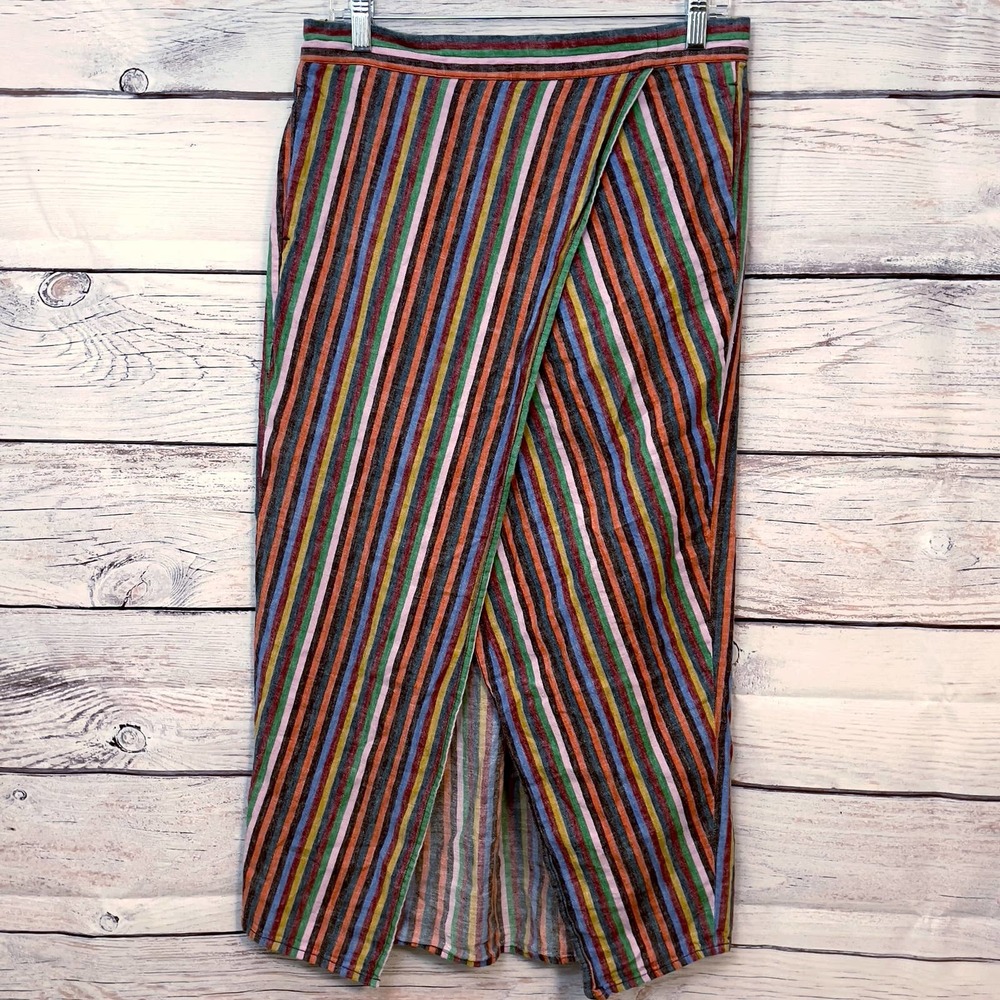 Madewell Striped Wrap Skirt